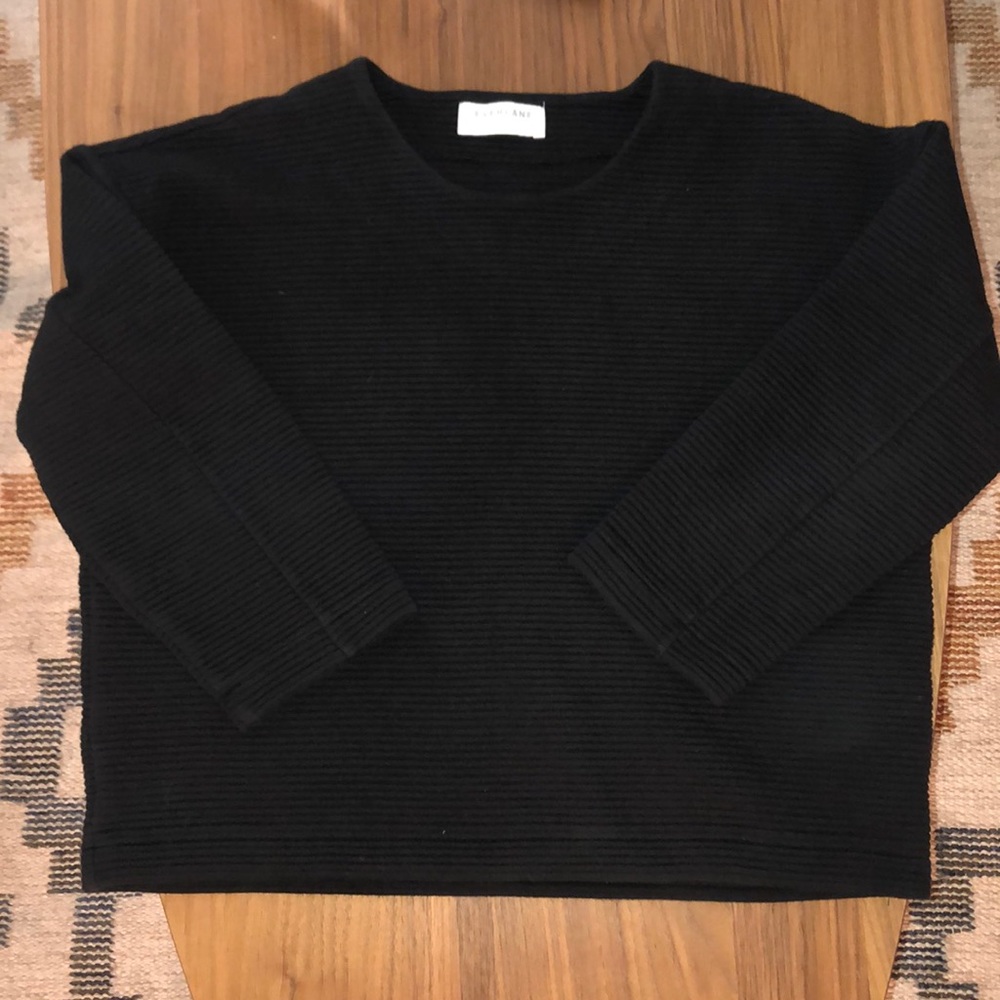 Everlane | Black ribbed sweatshirt